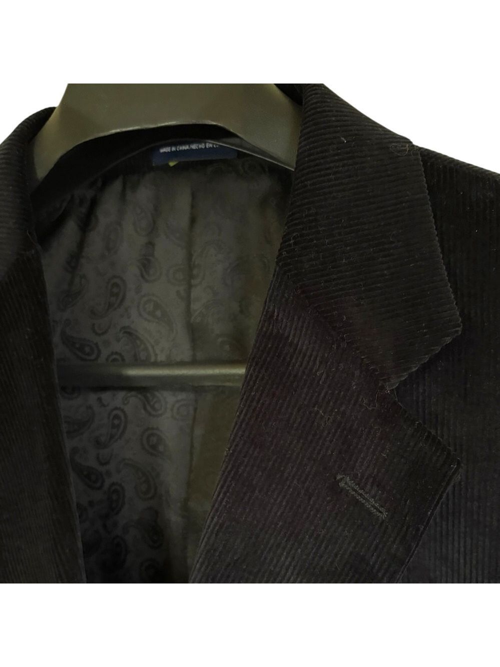 Stafford-46L men’s corduroy sport jacket. Black, 2 button. New w/o tags. Sharp! - Picture 6 of 12